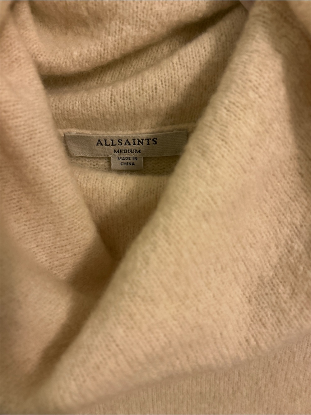 AllSaints Cream Cowl Neck Sweater and Slip Dress-Medium - Picture 4 of 7